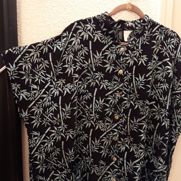 New MIB Black Turquoise Stand Collar Tunic - Picture 2 of 6